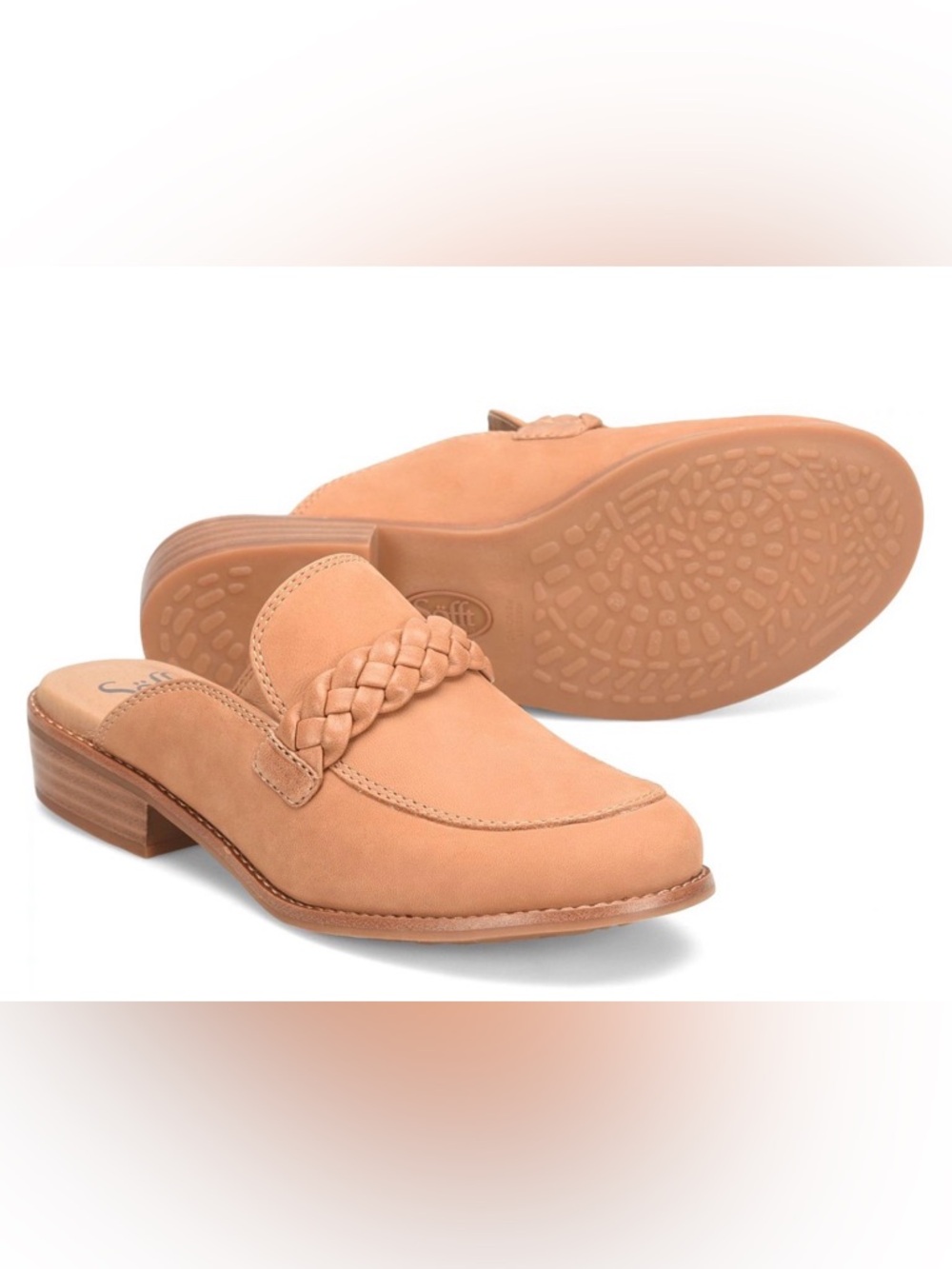Sofft Nels Tan Braided Leather Mules